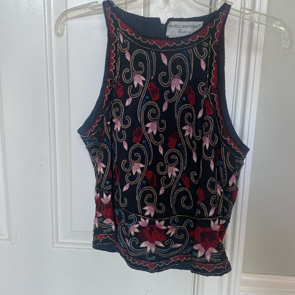 Papell Boutique sequined top, size small